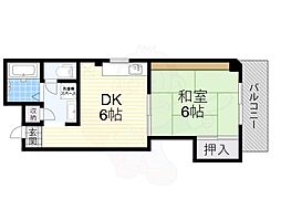 ハウス陽新 1DKの間取図画像