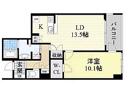 アルグラッドザ・タワー心斎橋 1LDKの間取図画像