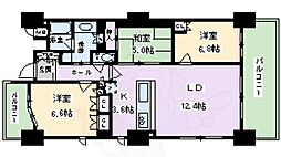 プラネ・ルネスプリングスタワー大阪 3LDKの間取図画像