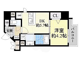 GAUDI 1DKの間取図画像