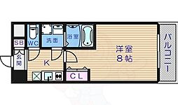 ラナップスクエア堺筋本町 1Kの間取図画像