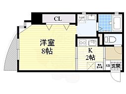 パークヒルズ上本町壱番館 1Kの間取図画像