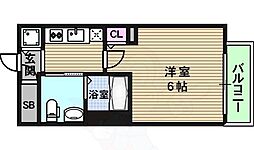 エステムプラザ心斎橋EAST4ブランディア 1Kの間取図画像