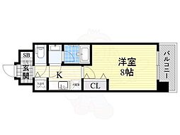 アドバンス大阪城ラディア 1Kの間取図画像