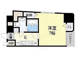 CITYSPIRE堺筋本町 ワンルームの間取図画像