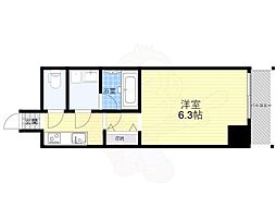 LEONCOMFORT天王寺HILLS 1Kの間取図画像