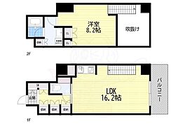 KDXレジデンス本町橋 1LDKの間取図画像