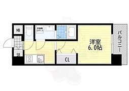 ファステート大阪アステール 1Kの間取図画像
