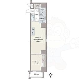 アートフォルム天満橋 1LDKの間取図画像