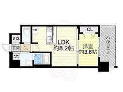 スワンズシティ大阪エスクレア 1LDKの間取図画像
