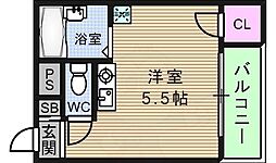 吉川マンション ワンルームの間取図画像