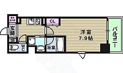 クローバー・ビュー上本町 1Kの間取図画像
