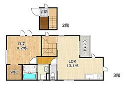 ウッディ東福寺 3階1LDKの間取り