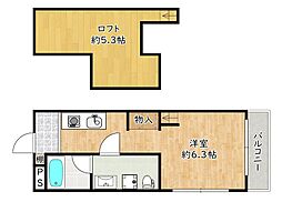 シュティール・ヴェーレン ワンルームの間取図画像