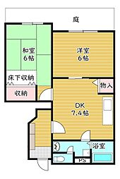 エクセル大山 2DKの間取図画像