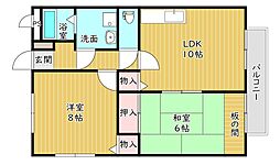 グルミエール大谷 2LDKの間取図画像