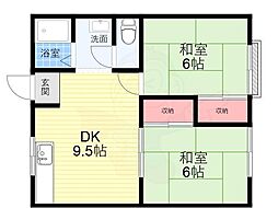 ミューズ・ハイツ 2DKの間取図画像