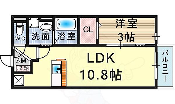 FOREST清荒神 ｜兵庫県宝塚市清荒神２丁目(賃貸アパート1LDK・1階・33.12㎡)の写真 その2