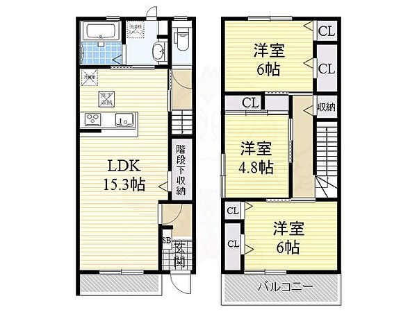 GRANDE SUR ｜大阪府池田市渋谷３丁目(賃貸テラスハウス3LDK・1階・83.34㎡)の写真 その2