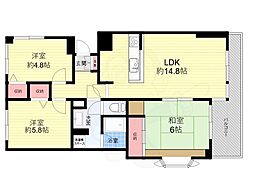 ライオンズマンション川西萩原 2階