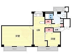 ViewTerrace売布 2LDKの間取図画像