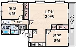 アンシャンテ川西 2LDKの間取図画像