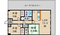 鼓が滝グリーンマンション 3LDKの間取図画像