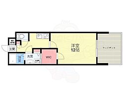 ル・クラージュ花屋敷 1Kの間取図画像