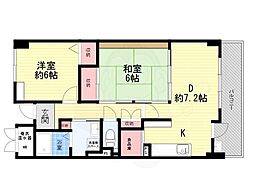 チトセプラザ 2DKの間取図画像