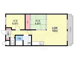 ビスタ萩原台2号棟 2LDKの間取図画像