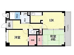 アルデール日生 2LDKの間取図画像