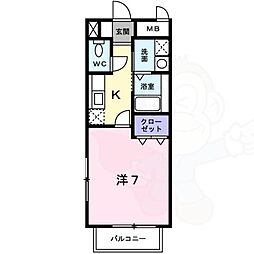 ソレイユむつみ 1Kの間取図画像