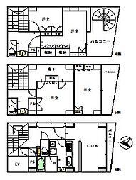 トレジャリィ大山 4階4LDKの間取り
