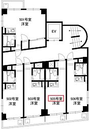 トレジャリィ成増 5階ワンルームの間取り