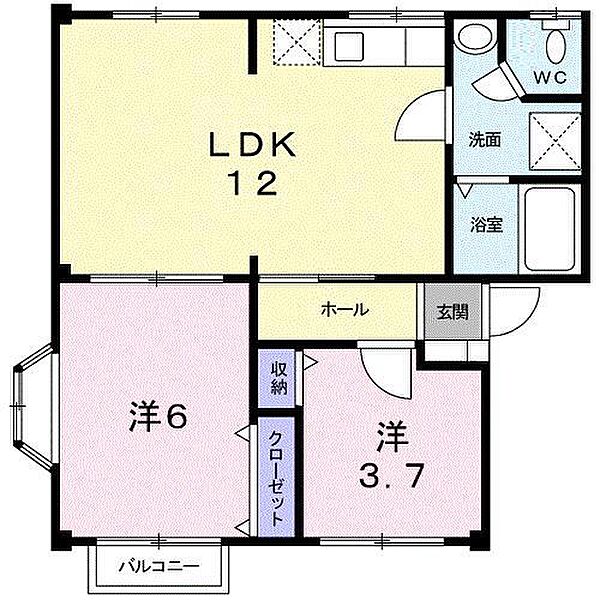 シティハイツ伊東 201｜佐賀県佐賀市多布施3丁目(賃貸アパート2LDK・2階・48.60㎡)の写真 その2