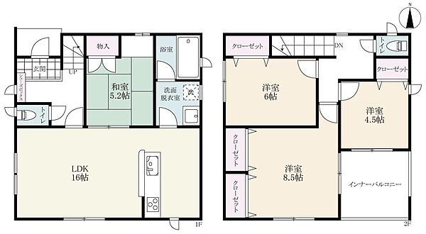 新生町戸建 東｜佐賀県佐賀市新生町(賃貸一戸建4LDK・--・94.77㎡)の写真 その2