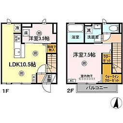 Ib.one 1階2LDKの間取り