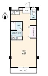 エムロード 1階ワンルームの間取り