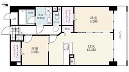 仮）サンライズビル 5階2LDKの間取り