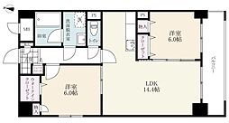 仮）サンライズビル 9階2LDKの間取り