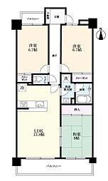 アビス白山 3階3LDKの間取り