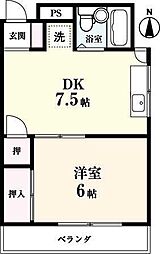 ハイツ・カラット 1DKの間取図画像
