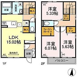 LaviebelleB 3LDKの間取図画像