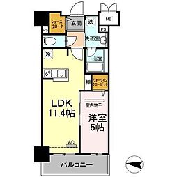 adorable 1LDKの間取図画像