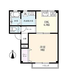 フロンティアL 1DKの間取図画像