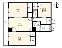 サンシャインM 3DKの間取図画像