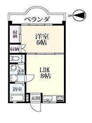 小部ビル 1LDKの間取図画像
