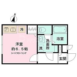 京成松戸線 松戸駅 徒歩10分の賃貸アパート 1階ワンルームの間取り