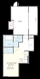 北総鉄道 矢切駅 徒歩4分の賃貸アパート 1階ワンルームの間取り