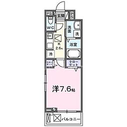 京成松戸線 常盤平駅 徒歩6分の賃貸アパート 2階1Kの間取り